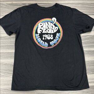 Black Pink Floyd 1968 World Tour T-Shirt, Size Large